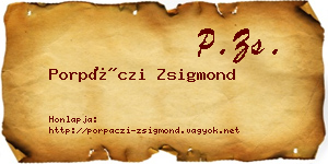 Porpáczi Zsigmond névjegykártya