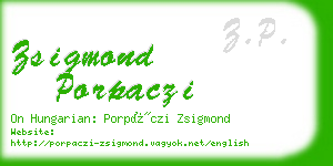 zsigmond porpaczi business card